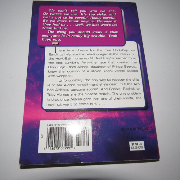 Animorphs #34 The Prophecy by K.A. Applegate Paperback Scholastic 1999 Vintage - Picture 3 of 3
